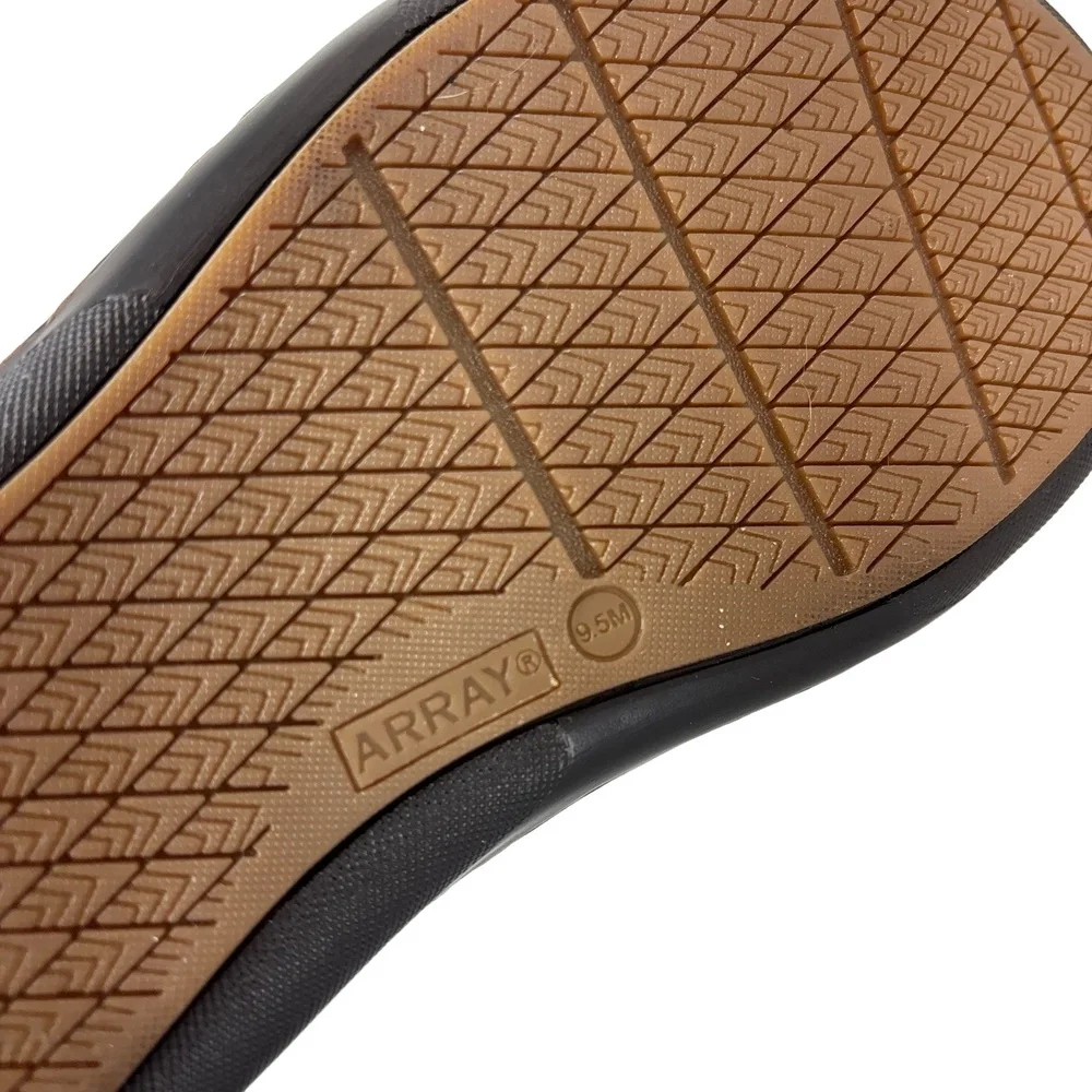 ARRAY Boardwalk Womens 9.5M Black Leather Slide Sandals Adjustable Memory Foam - Picture 7 of 9